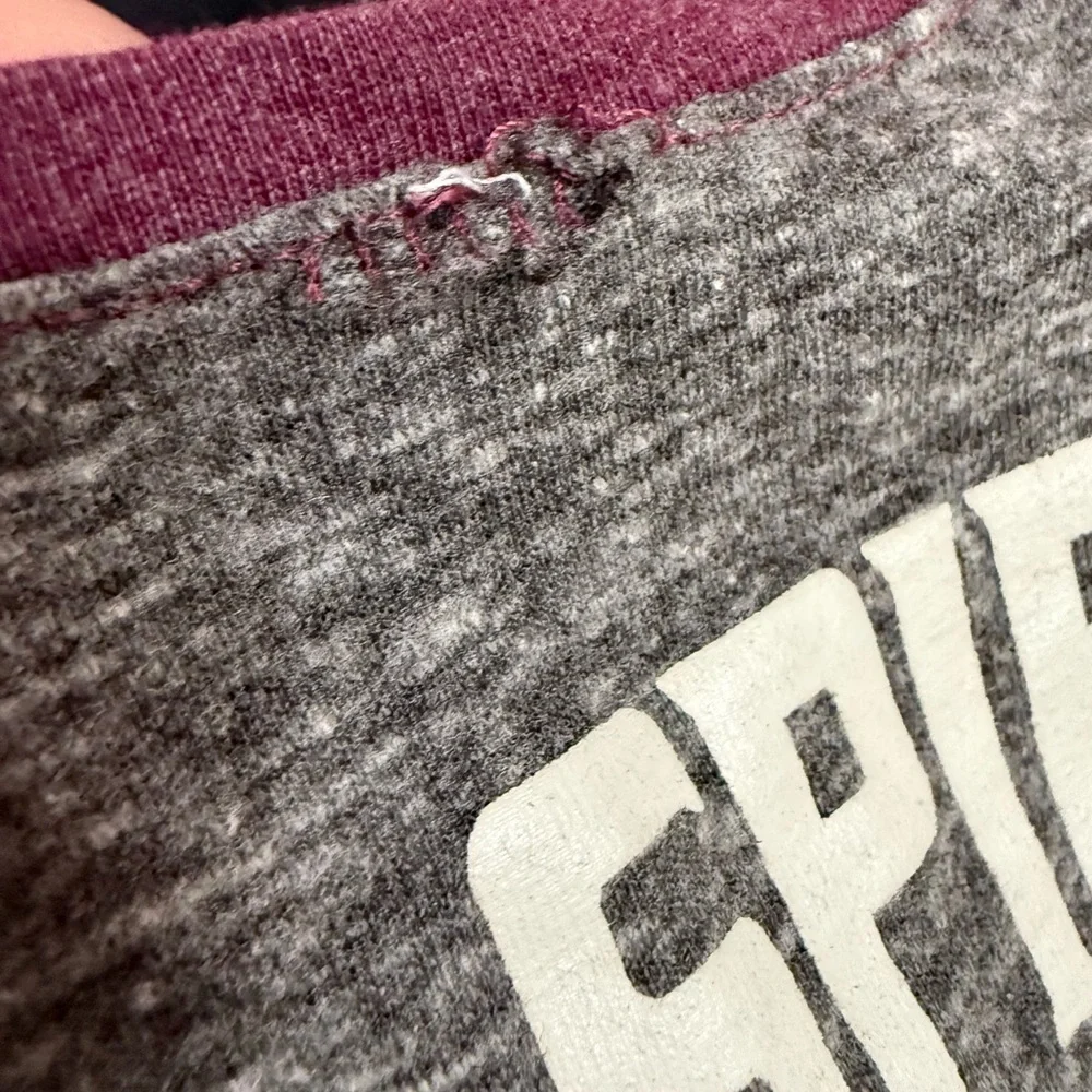 Gray and Red Raglan 3/4 Sleeve Tie Front Jersey - Picture 5 of 7